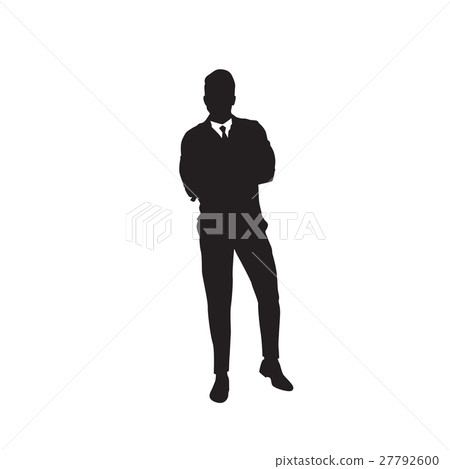 Business Man Black Silhouette Folded Hands Full Business Man Black Silhouette Folded Hands Full 27792600