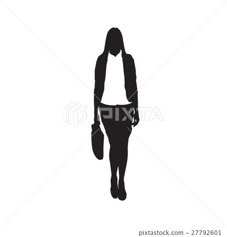 Business Woman Black Silhouette Hold Briefcase Business Woman Black Silhouette Hold Briefcase 27792601