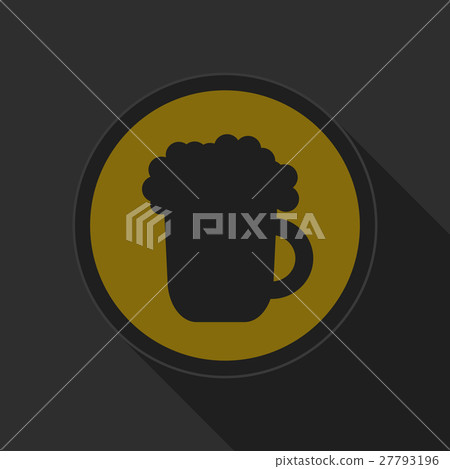 yellow round button - black beer with foam icon yellow round button - black beer with foam icon 27793196