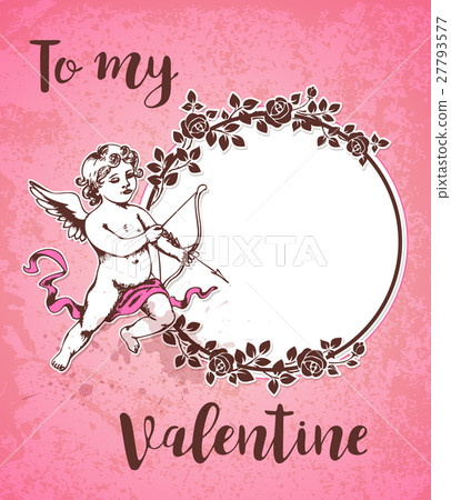 Vintage Valentine card - Stock Illustration [27793577] - PIXTA