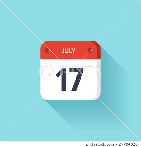 July 17. Isometric Calendar Icon With Shadow - Stock Illustration ...