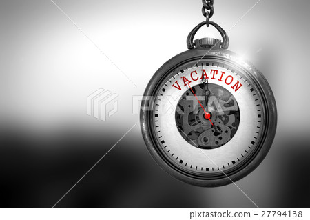 Vacation on Pocket Watch. 3D Illustration. Vacation on Pocket Watch. 3D Illustration. 27794138