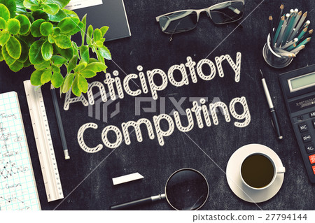 Black Chalkboard with Anticipatory Computing. 3D 27794144