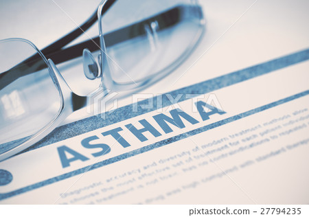 Asthma. Medical Concept on Blue Background. 3D Asthma. Medical Concept on Blue Background. 3D 27794235