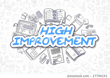 High Improvement - Doodle Blue Text. Business High Improvement - Doodle Blue Text. Business 27794241
