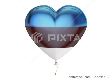 balloon with Estonia flag in the shape of heart balloon with Estonia flag in the shape of heart 27794499