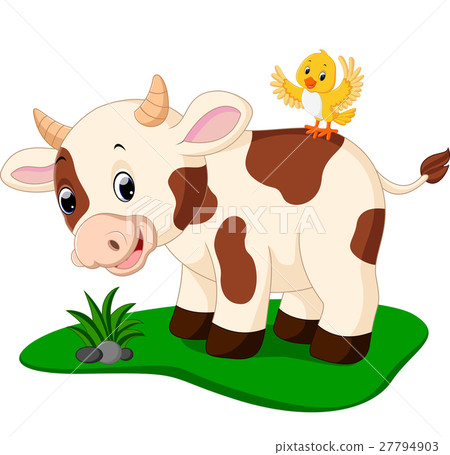 Cute Cow Cartoon Stock Illustration