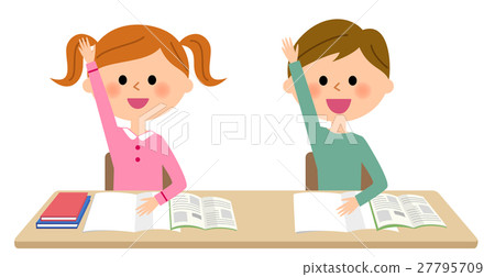 一個孩子舉手 一個孩子舉手 27795709