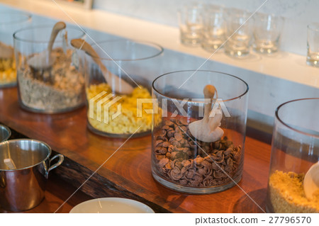 cereal in hotel assortment . 27796570