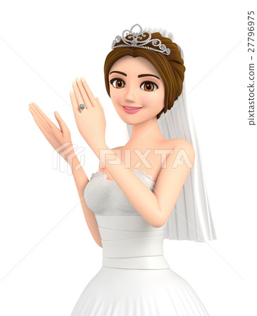 可愛的新娘顯示訂婚戒指 可愛的新娘顯示訂婚戒指 27796975