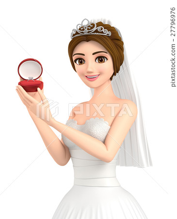 可愛的新娘顯示訂婚戒指 可愛的新娘顯示訂婚戒指 27796976