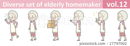 Old woman wearing an apron vol.12 27797002