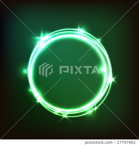 Abstract glowing green background with circles 27797462
