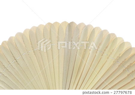 wooden oriental fan isolated on white background 27797678