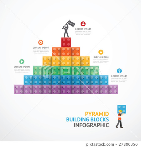 Infographic Template step building Pyramid blocks Infographic Template step building Pyramid blocks 27800350