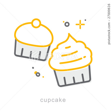 Thin line icons, Cupcake 27800616