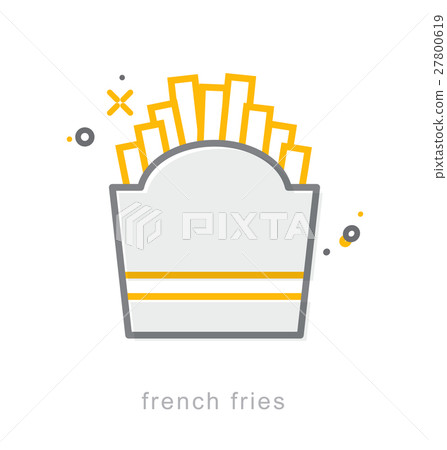 Thin line icons, French fries 27800619