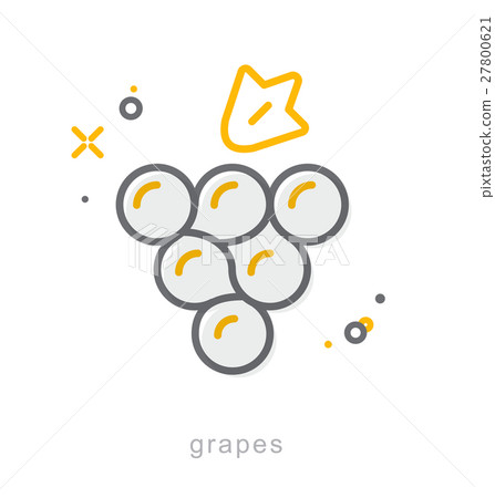 Thin line icons, Grapes 27800621