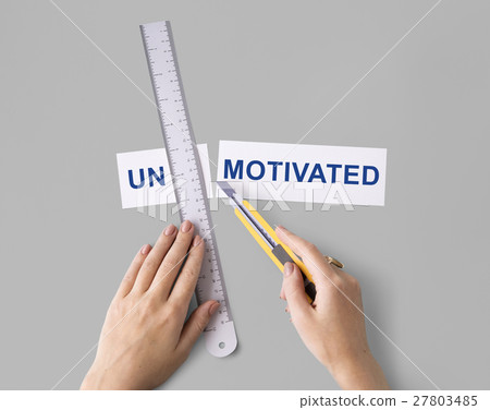 Unmotivated Hands Cut Word Split Concept 27803485