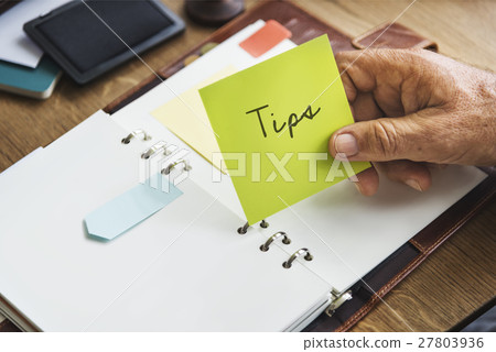 Tips and Tricks Hint Clue Instruction Advice Concept 27803936