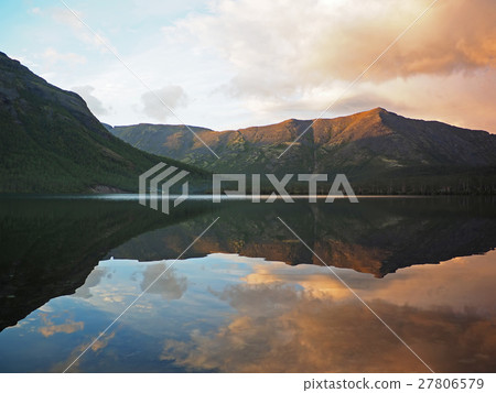 sunset on the lake in Hibiny sunset on the lake in Hibiny 27806579