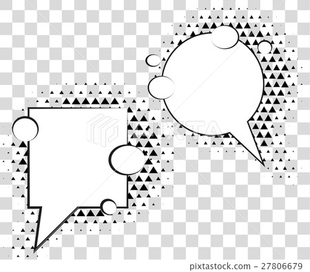 Comic speech bubbles with halftone triangles Comic speech bubbles with halftone triangles 27806679