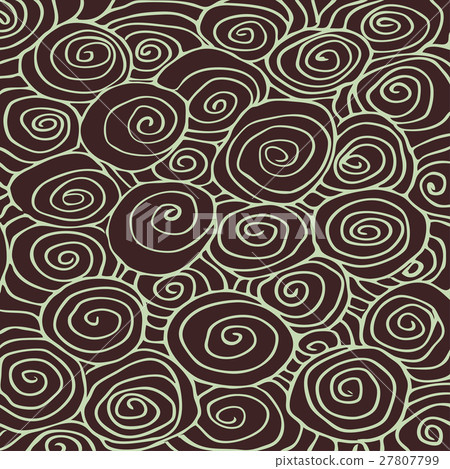 Brown swirl line wave hand-drawn pattern abstract Brown swirl line wave hand-drawn pattern abstract 27807799