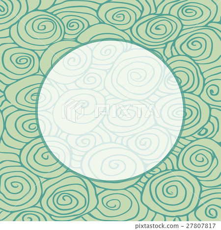 Wave Pattern Frame Circle Wave hand-drawn pattern, waves frame circle - Stock Illustration ...
