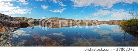 Reflection in a lake in the north. Panorama Reflection in a lake in the north. Panorama 27808378