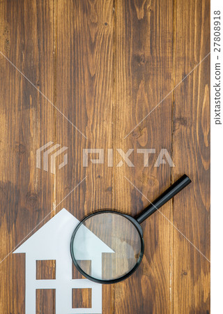 paper house with Magnifying Glass, House hunting paper house with Magnifying Glass, House hunting 27808918