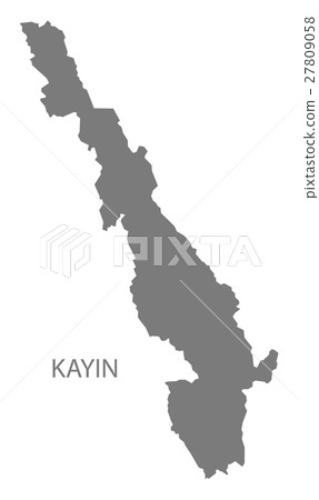 Kayin Myanmar Map grey Kayin Myanmar Map grey 27809058