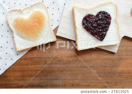 heart shape on bread. For love concept. 27811025