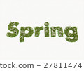 Spring word typed by flowers and grass 27811474