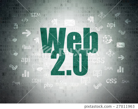 Web design concept: Web 2.0 on Digital Data Paper 27811963