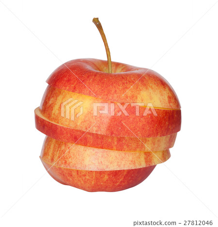 Cut red apple into slices 27812046