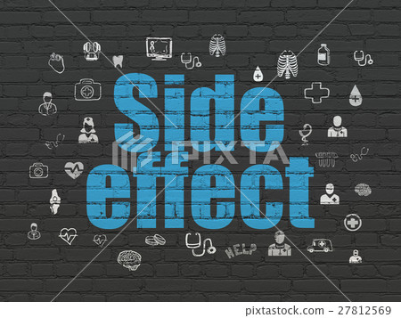 Healthcare concept: Side Effect on wall background - Stock Illustration ...