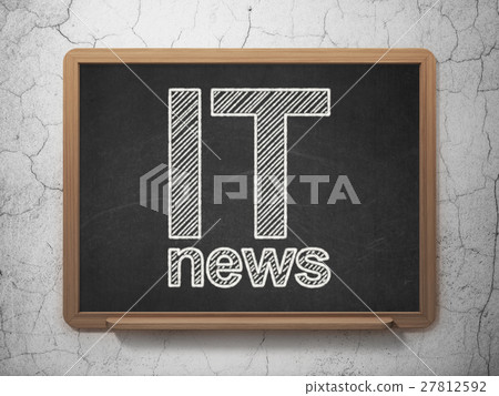 News concept: IT News on chalkboard background 27812592