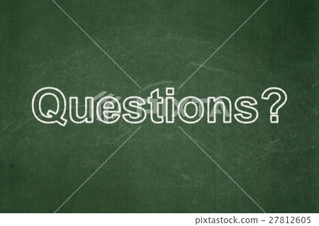 Studying concept: Questions? on chalkboard 27812605