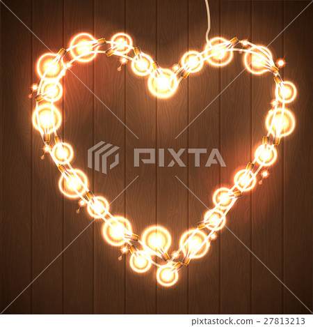 Happy Valentine s Day. Wood Background with Bright 27813213