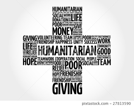 Humanitarian word cloud collage 27813590