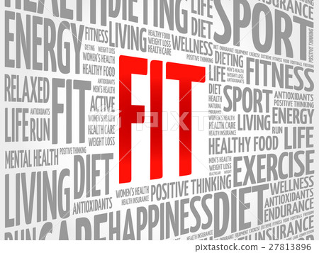 FIT word cloud background, health concept 27813896