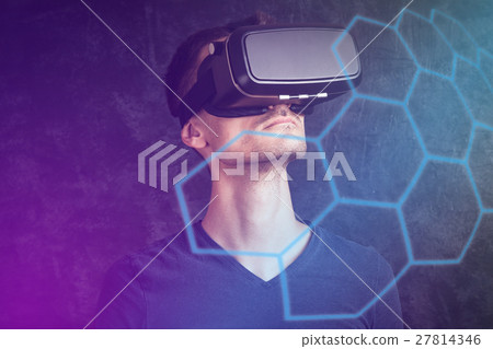 Man using VR goggles Man using VR goggles 27814346