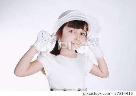 young girl posing on whiite background 27814419