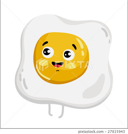 Funny fried egg isolated cartoon character Funny fried egg isolated cartoon character 27815943