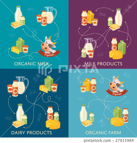Dairy banners set with milk products Dairy banners set with milk products 27815984