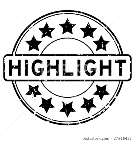 Grunge black highlight with star icon rubber stamp Grunge black highlight with star icon rubber stamp 27816432
