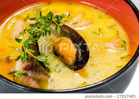 Hot and sour seafood soup, 27817485