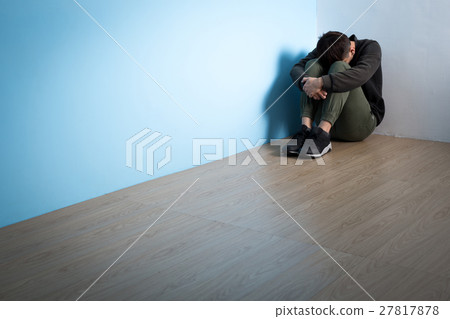 depression man sit on floor depression man sit on floor 27817878