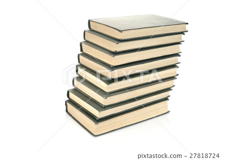 old books stack isolated on white 27818724