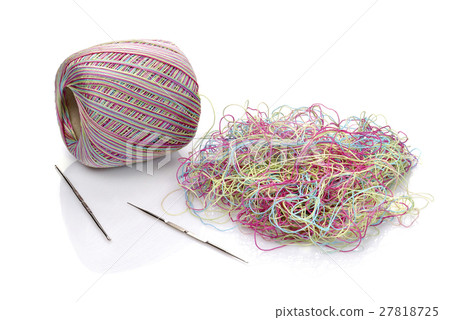 multicolored threads isolated on white 27818725